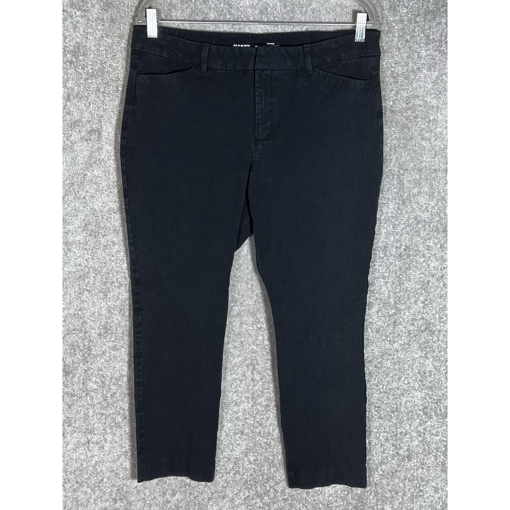 Old Navy High Rise Pixie Skinny Ankle Pants Womens Size 14 Black Stretch Pockets